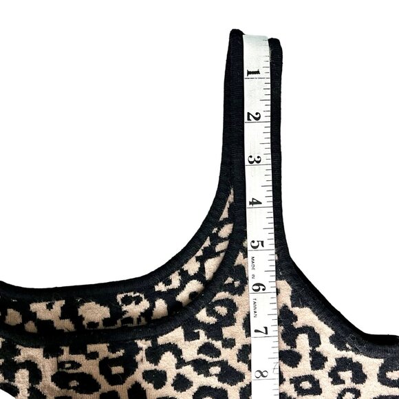 Leopard Print Cropped Knit Tank Top Medium by Kendall & Kylie Womens Stretchy - Picture 7 of 7